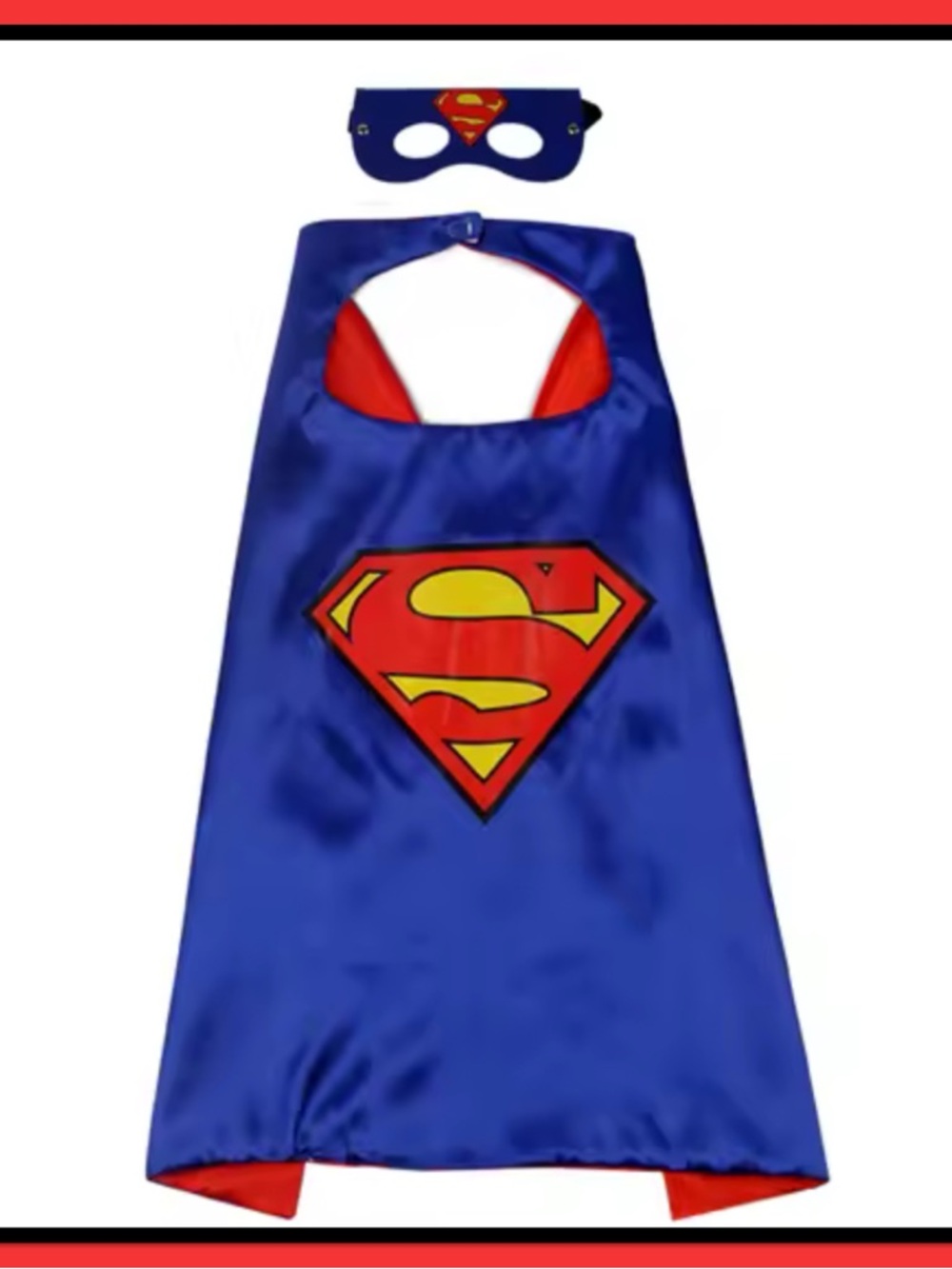 Superman Blue and Red Superhero Cape and Mask Kids Costume